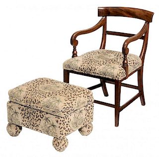 Regency Mahogany Open-Arm Chair