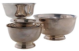 Six Sterling Revere Style Bowls