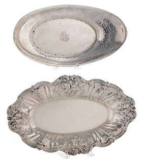 Two Sterling Bread Trays
