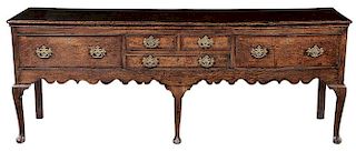 Queen Anne Inlaid Oak Welsh Dresser