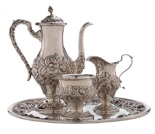 Repoussé Sterling Coffee Service and