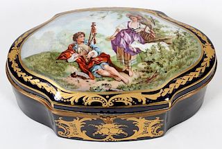 SEVRES FRENCH PORCELAIN JEWELRY BOX C1920