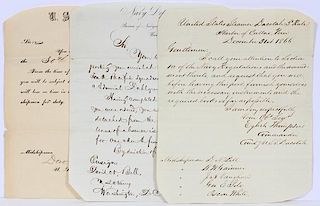 MILITARY RECORDS, LETTERS AND DOCUMENTS C1860-1870