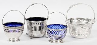 STERLING & SILVER PLATE BASKETS, 4