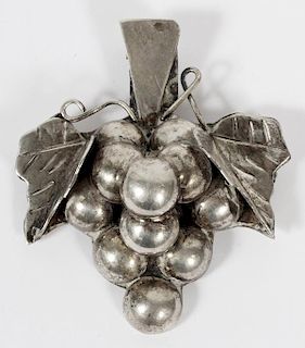 MEXICAN STERLING GRAPE BUNCH BROOCH