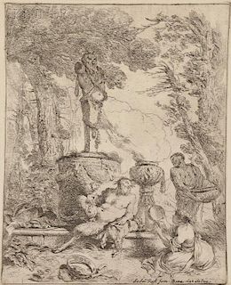 Giovanni Benedetto Castiglione (Italian, 1609-1664)      Bacchanale Before a Statue of the God Termine