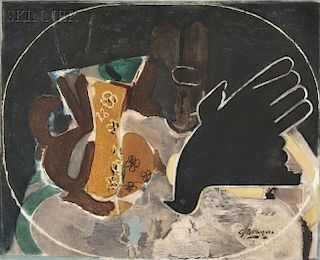After Georges Braque (French, 1882-1963)      Pichet et oiseau