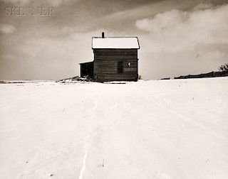 Wright Morris (American, 1910-1998)      Farmhouse in Winter, near Lincoln, Nebraska