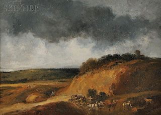 Georges Michel (French, 1762-1843)      Harvest Under Stormy Skies