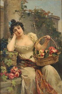 Anglo/American School, 19th Century      The Apple Gatherer