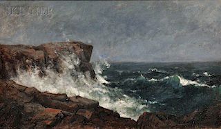 John Appleton Brown (American, 1844-1902)      Crashing Waves, Isles of Shoals