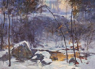 Clifford Grear Alexander (American, 1870-1954)      Woodland Sunset in Winter
