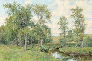 Olive Parker Black (American, 1868-1948)      Landscape with Stream and Trees