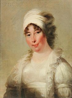 Attributed to Thomas Sully (American, 1783-1872)      Woman in White, Possibly the Artist's Wife, Sarah