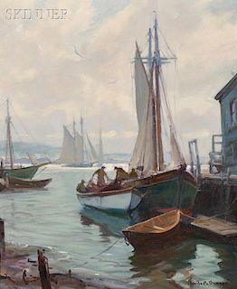 Emile A. Gruppé (American, 1896-1978)      Drying the Sails