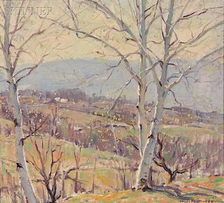 Emile A. Gruppé (American, 1896-1978)      Spring Landscape with Birches