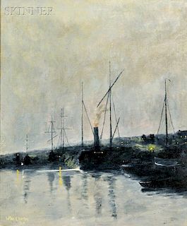 William Edward Norton (American, 1843-1916)      Harbor Nocturne