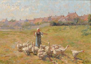 Robert Reid (American, 1862-1929)      Peasant Girl with Geese