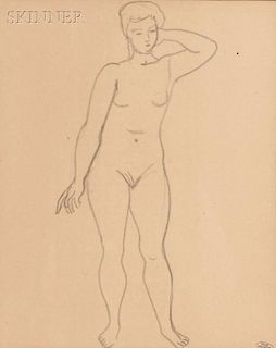 André Derain (French, 1880-1954)      Standing Female Nude