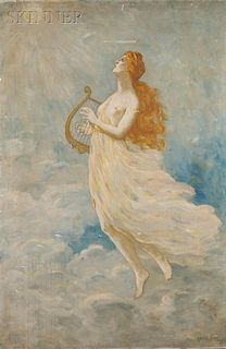 Horatio Walker (Canadian, 1858-1938)      Muse with Harp