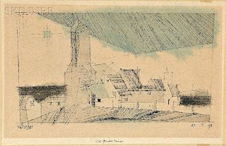 Lyonel Feininger (American, 1871-1956)      Old Powder Tower