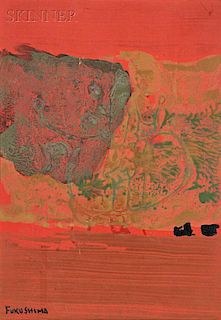 Tikashi Fukushima (Japanese, 1920-2001)      Untitled Abstract in Red, Green, and Black
