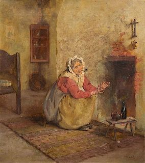 Howard Helmick, (Canadian/American, 1845-1907), Warming Fire, 1875