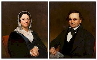 Artist Unknown, (American, 19th Century), Portraits of a Man and Woman (a pair of works)