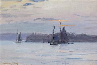 Walter Lofthouse Dean, (American, 1854-1912), Sailboats at Dusk