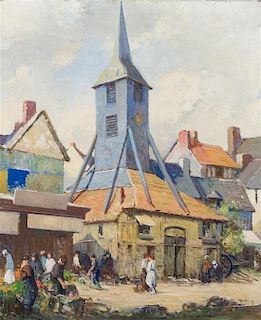 George Ames Aldrich, (American, 1842-1941), The Marketplace, Honfleur