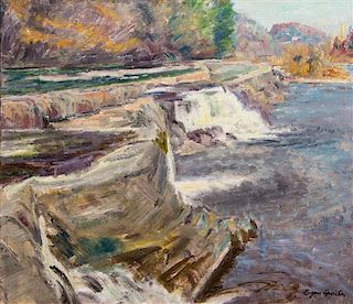 Eugene Edward Speicher, (American, 1883–1962), Waterfall