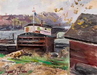 Eugene Edward Speicher, (American, 1883–1962), Waterfront