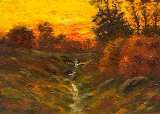 Attributed to John Joseph Enneking, (American, 1841-1916), Sunset
