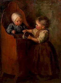 * Ida Marie Perrault, (American, 1872-1929), Two Children Playing, 1905
