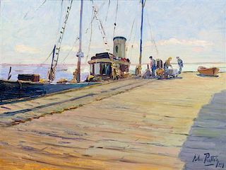 John Rettig, (American, 1860–1932), The Nautilus, Provincetown Pier, Cape Cod, 1924