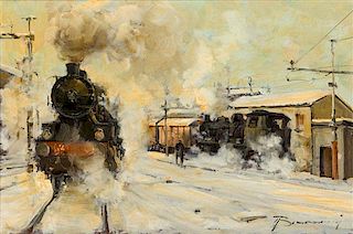 Artist Unknown, (20th century), Train Scene