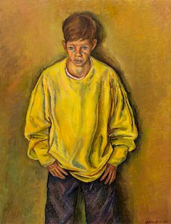 Morris Broderson, (American, 1928-2011), Standing Boy, c. 1940