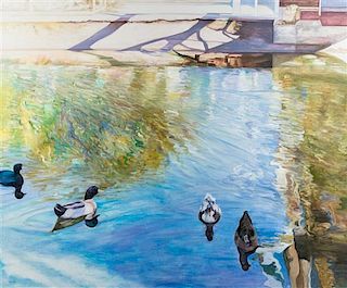 Joyce Wahl Treiman, (American, 1922-1991), Venice California, Ducks II, 1977