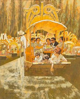 Denver Gillen, (American, 1914-1975), Floating Gardens of Xochimilco Mexico, 1965