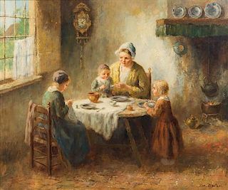 Cornelis Bouter, (Dutch, 1888-1966), Mother Feeding Children