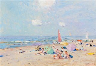 Niek van der Plas, (Dutch, b. 1954), Beach