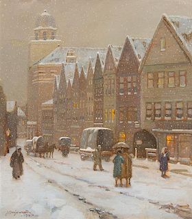 Jacob Dooyewaard, (Dutch, 1876-1969), Snowy Evening, 1940