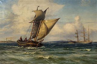 Wilhelm Arnesen, (Danish, 1865-1948), Sailing the Open Seas, 1890