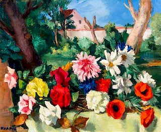 Charles Kvapil, (Belgian, 1884-1957), Flowers