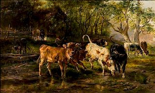 Anton Braith, (German, 1836-1905), Cows