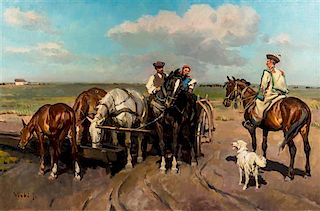 Janos Viski, (Hungarian, 1891-1987), Les chevaux