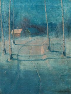 Svend Svendsen, (Norwegian, 1864-1945), Snowy Path