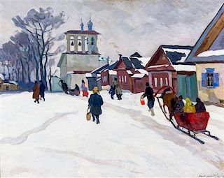 Arnold Lakhovsky, (Ukranian, 1888-1937), Le village, 1915