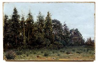 * Illarion Mikhailovch Pryanishnikov, (Russian, 1840-1894), Wooded Landscape