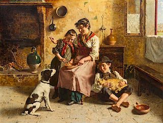 Eugenio Zampighi, (Italian, 1859–1944), The New Pet